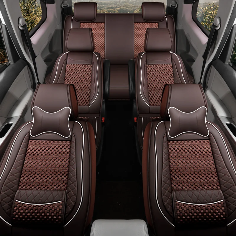 auto accessories universal size leather van seat cover 7 seater for toyota voxy fj cruiser  highlander sienna honda step wagon