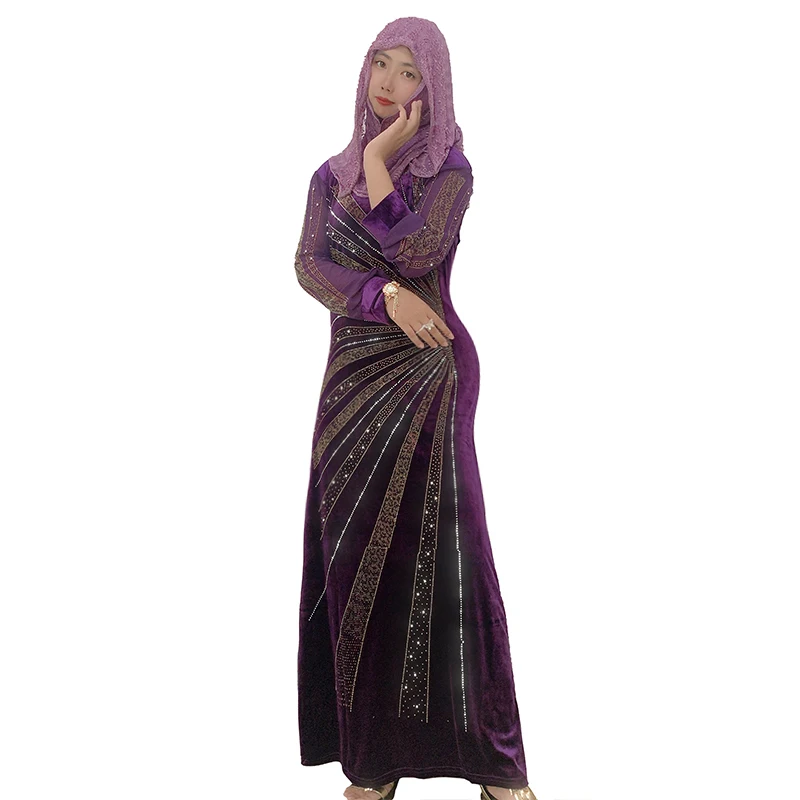 Abaya Women Muslim Dress Middle Eastern Robe African Diamond-Studded Long Skirt Muslim Wedding Dress Bridal Gowns For Women