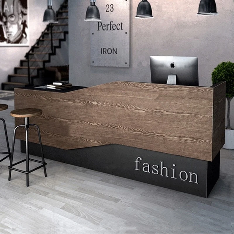 striped zebra design stylish modern bar front desk office furniture gym salon reception desk