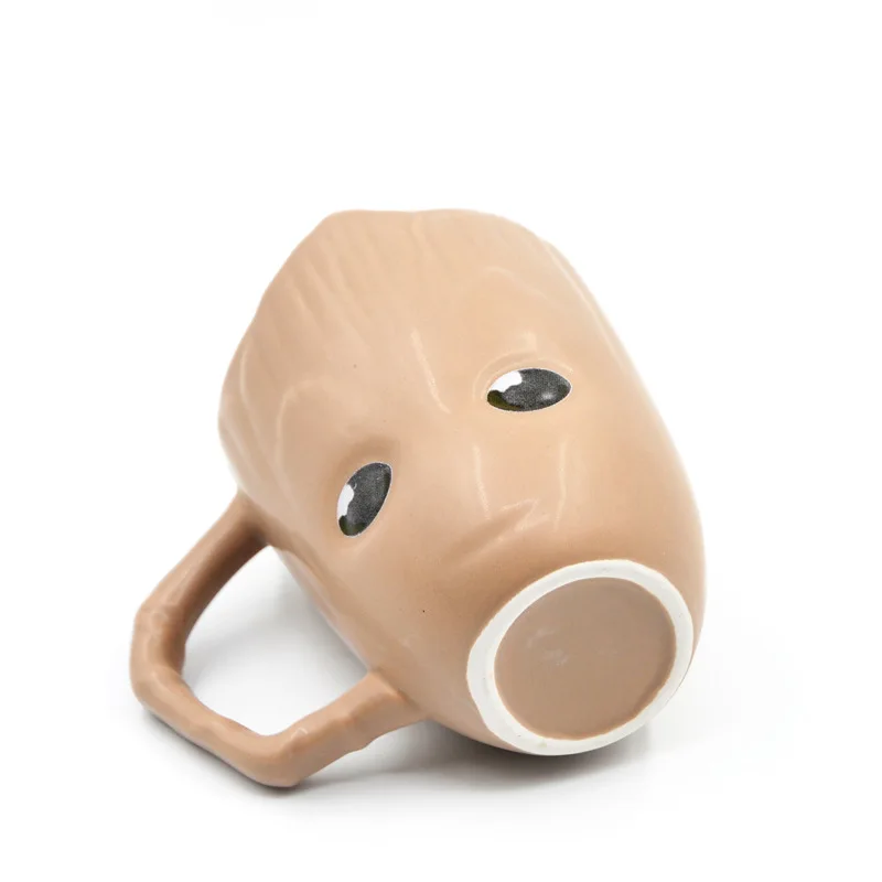 Custom 3D Stereo Creative Ceramic Groot Shape Tea Milk Coffee Cup Customized Anime Cartoon Ceramic 3D Mugs