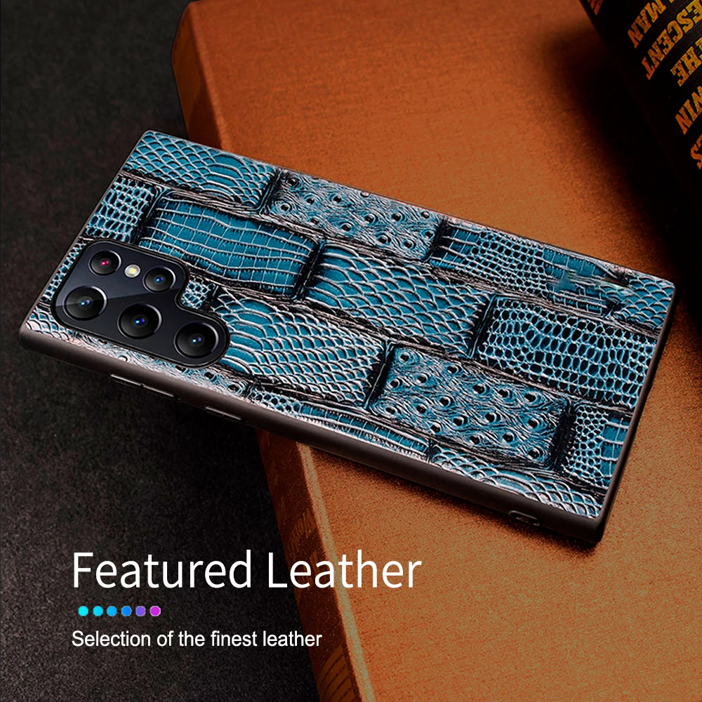 Geili Wholesale Good Quality Top Layer Cowhide Material Anti Fall Phone Case Protective Cover For Samsung S22 Z Flip