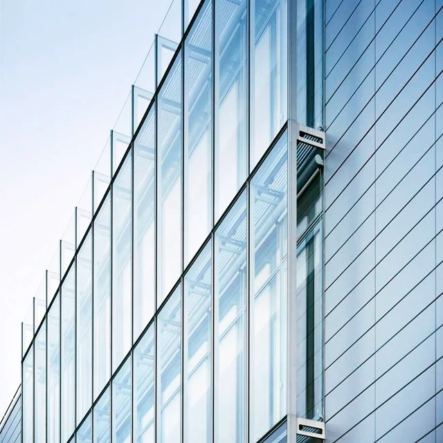 Tempered Glass Thermally Broken Building Exterior Curtain Wall Unitized System Aluminum Glass Curtain Walls
