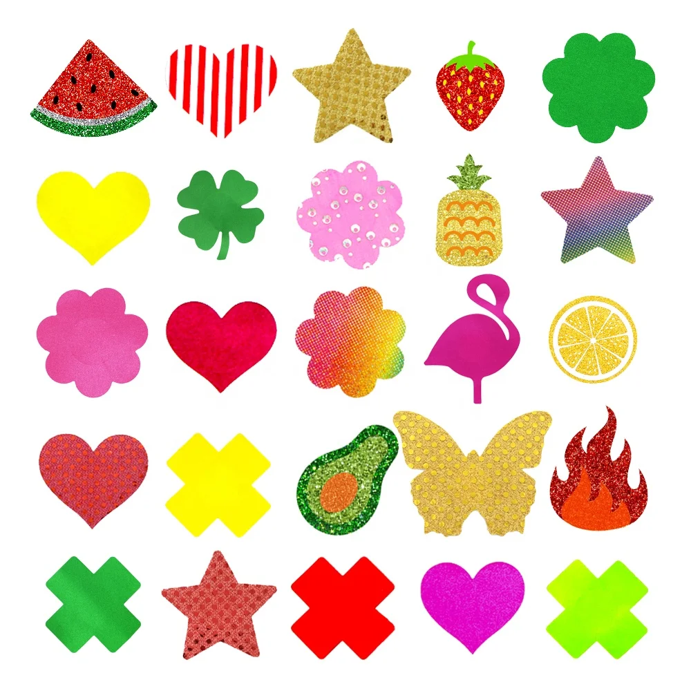 Оптовая продажа, клейкие блестящие пикантные наклейки для груди и сосков