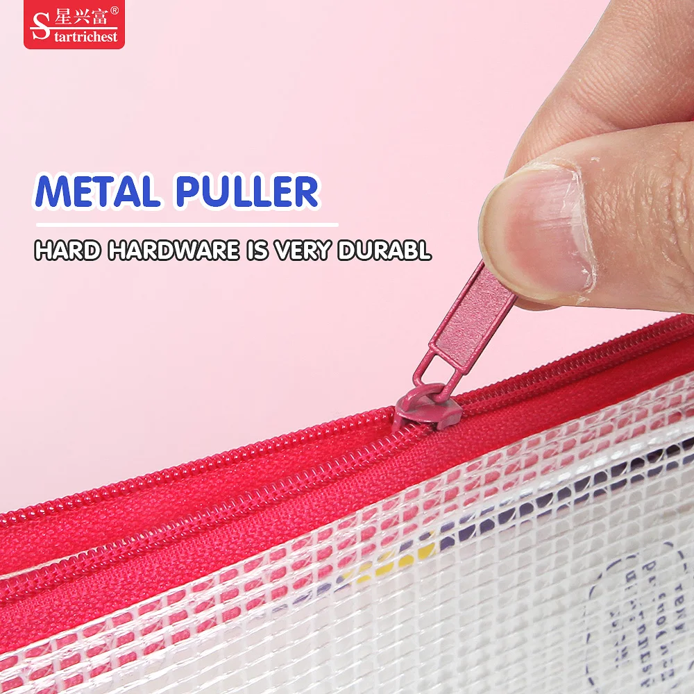 Transparency A4 File Bag Mesh Zipper Collected Bag Clear File Document Bag