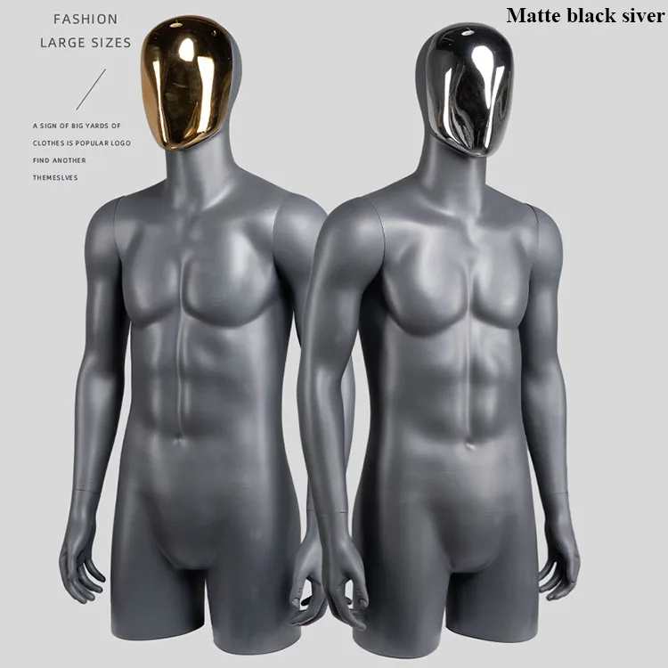 XINJI Golden Face Mannequin Male Torso Upper Body Fashion Mannequins Dummy Models