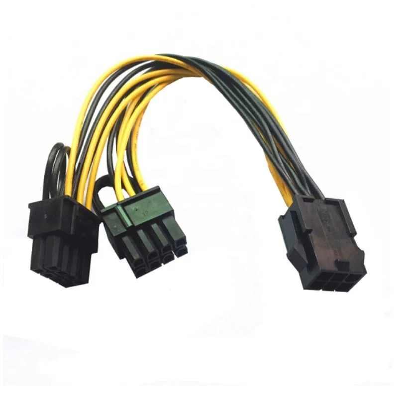 8 Pin To Dual (6+2) Converter Cable Pcie Pci-e Power For Graphics Gpu PCI Splitter