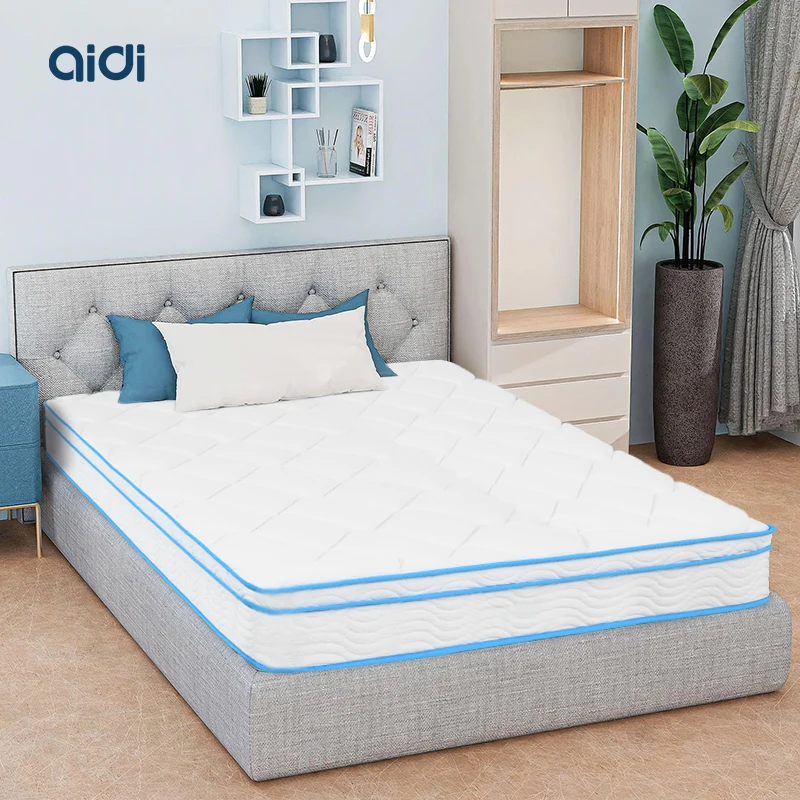 AIDI Best Sell Wholesale Fabric King Size Mattress Spring Latex Gel Memory Foam  Mattress Queen Size