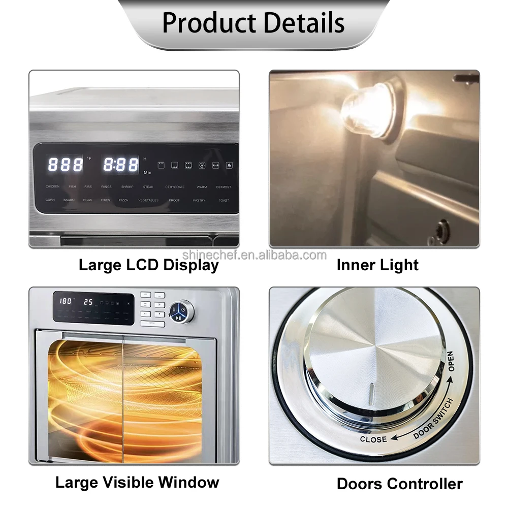 12L 15L 20L 23L 25L 28L 30L Freidora De Aire No Oil Electric Smart Deep Fryer Touch Screen Digital Air Fryer Toaster Oven Combo