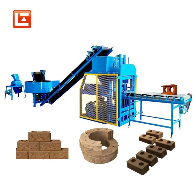 LONTA LT4-10 Full Automatic hydraulic interlock hollow solid earth mud soil clay brick block making machine a brique