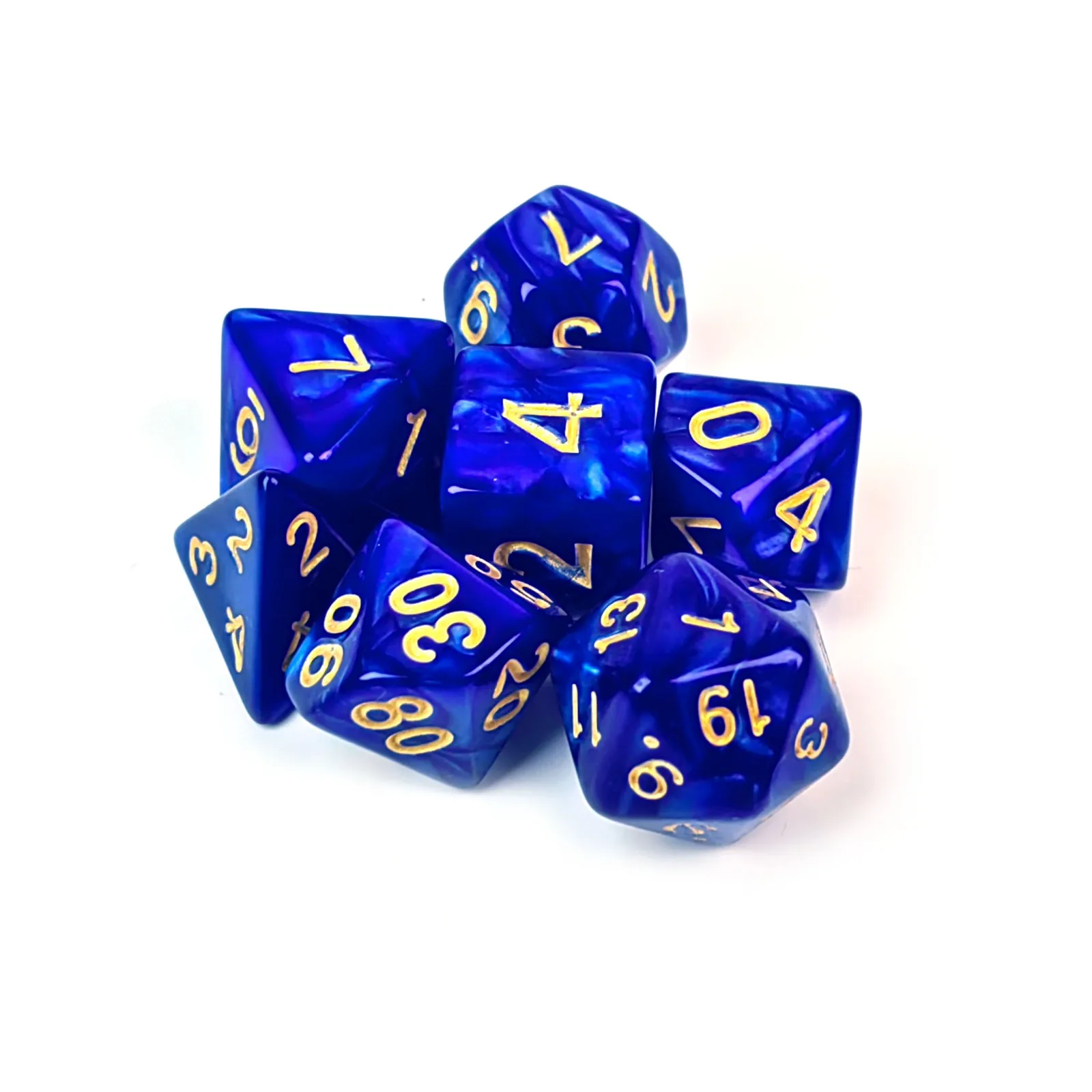 7 шт. набор синих кубиков DND многогранных для D & Dungeons и драконов играющих в ролевые игры COC MTG TTRPGs