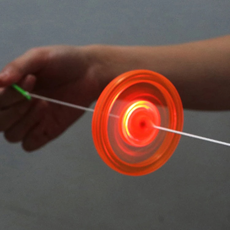 Wholesale Plastic Luminous Hand Pull Rope Flywheel Flashing Glowing In The Dark Led Lighting Up Kids Toys Glow Flywheel
