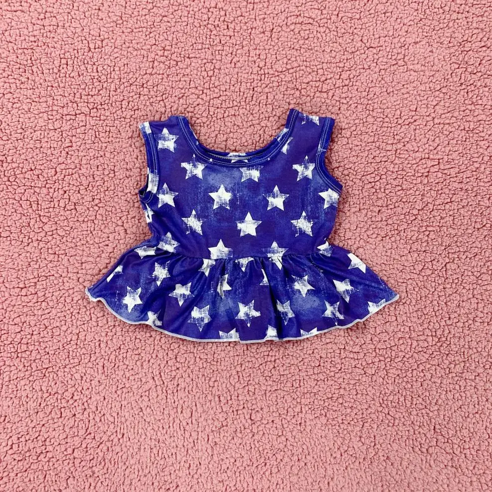 New Fashion Cute 4th of July Girl Sequins outfits Baby Tutu Stars Printed Skirt Tutu Dresses For Girls Kids