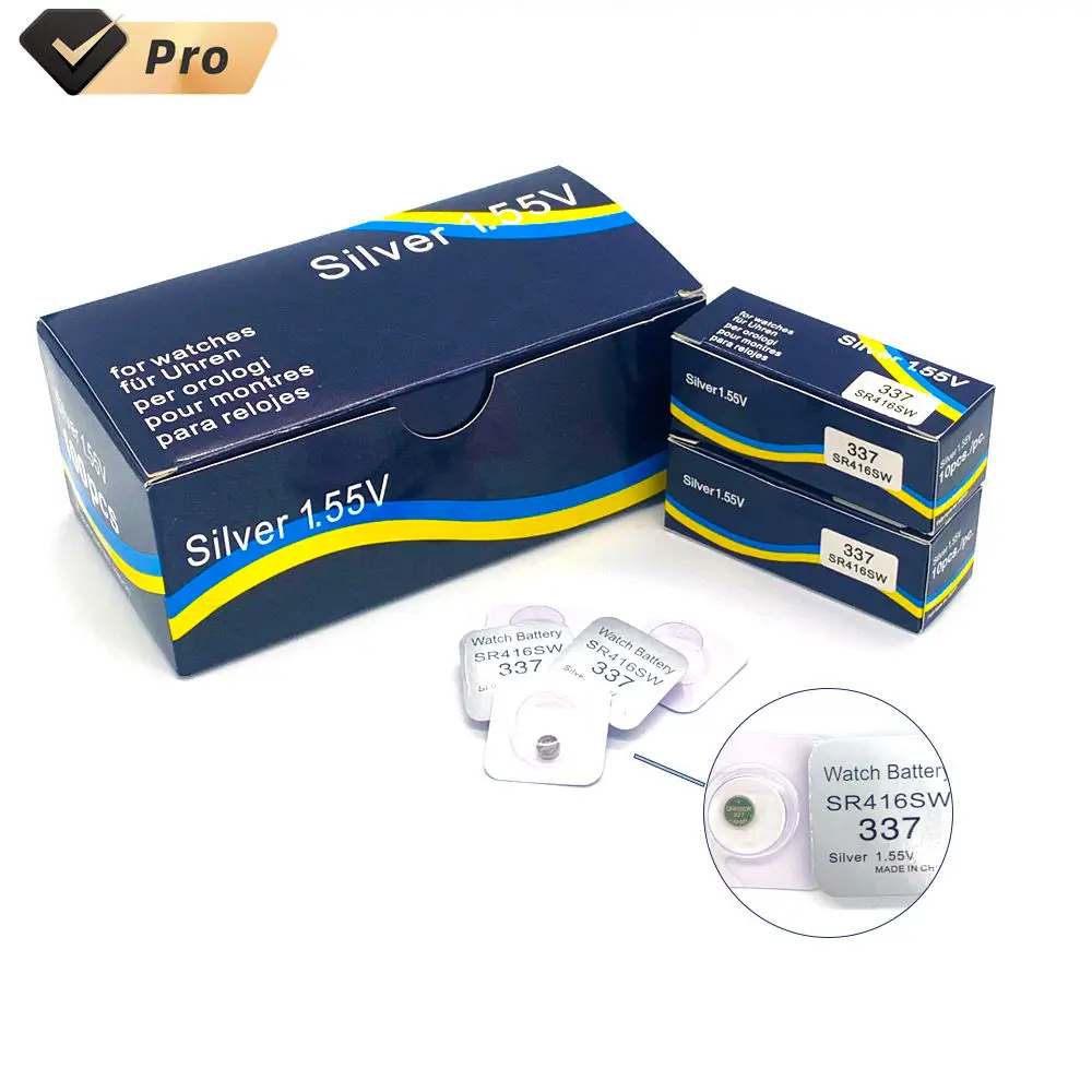 wholesale Silver Oxide 1.55V 337 SR416SW Button cell Battery Watch Battery 337 For Sony D337 V337 coin battery