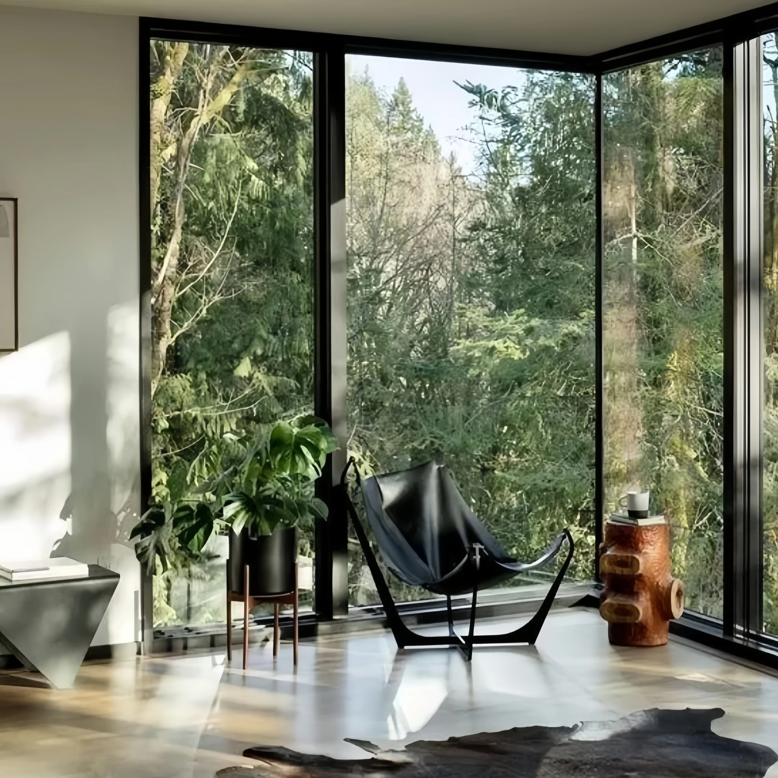 Customized Panoramic Views From Hotel Balcony Fixed Corner Windows Unobstructed Scenery Aluminum Section Fixed Windows for sale