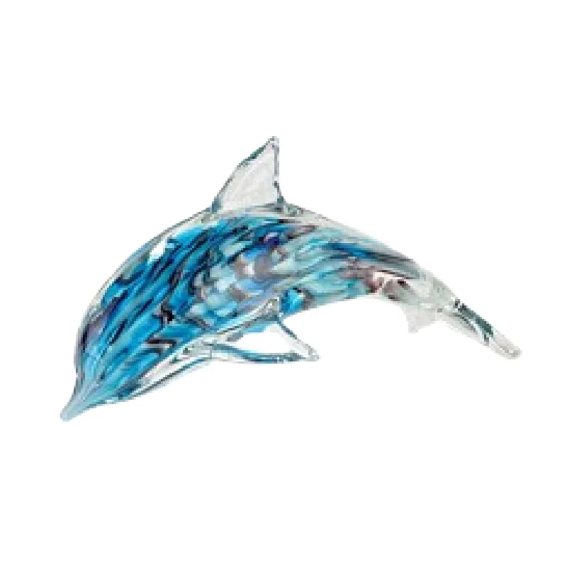 Modern Handmade Blown Glass Dolphin Table Craft Model Home Decor Living Room Wedding Party Decoration Sea Animal Glass