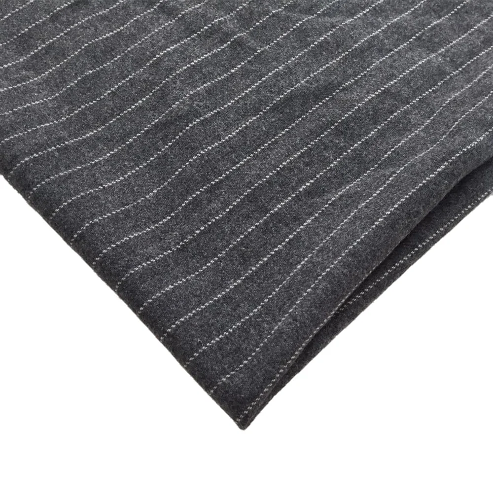 
Wool woven Stripe flannel melton fabric for shirt 