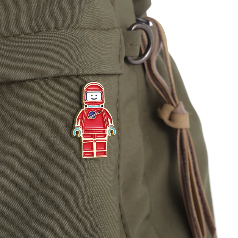 Red Astronaut Enamel Pins Classic Game Character Brooches Bag Clothes Lapel Badges Cute Anime Cartoon Jewelry Gift for Friends