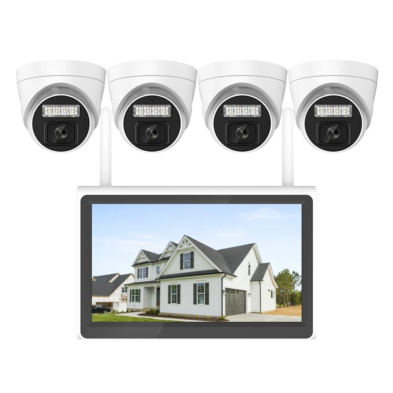 10 Channel 4PCS  3MP WiFi IP Camera NVR Spotlight Cameras with 2-Way Audio and Audio Alerts and Sirens WIfi Security Camera