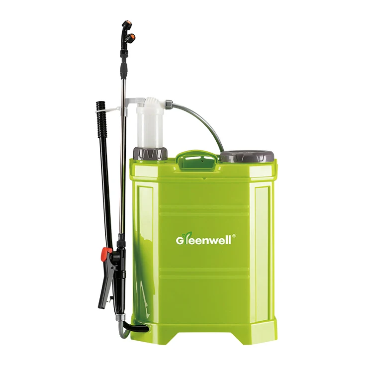 Green 16 liter manual plastic backpack hand sprayers