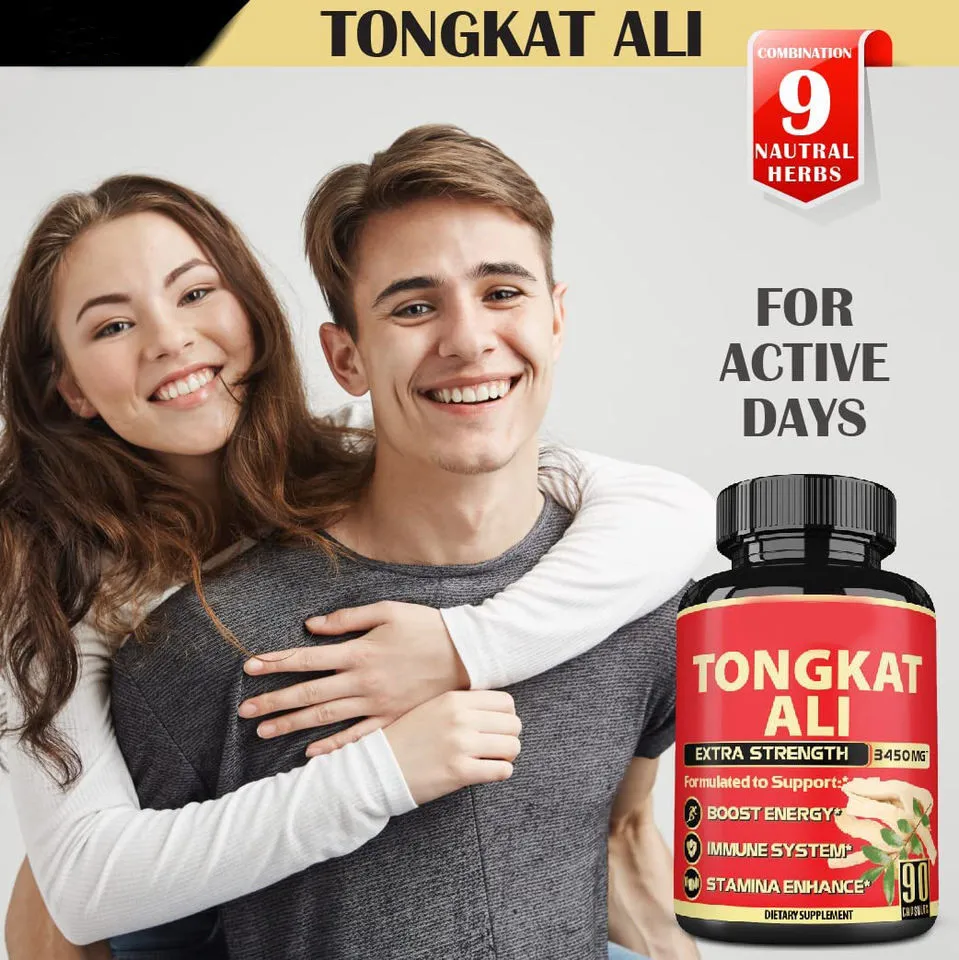 Organic Tongkat Ali Capsules Eurycoma Longifolia Tongkat Ali Root Extract Capsules Supports Stamina & Energy
