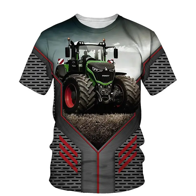 Sublimation Kids T Shirt Cartoon Truck Tractor Luxury Designer Boys Girls Short Sleeve Tops Popular Wholesale Comfort Child Tee