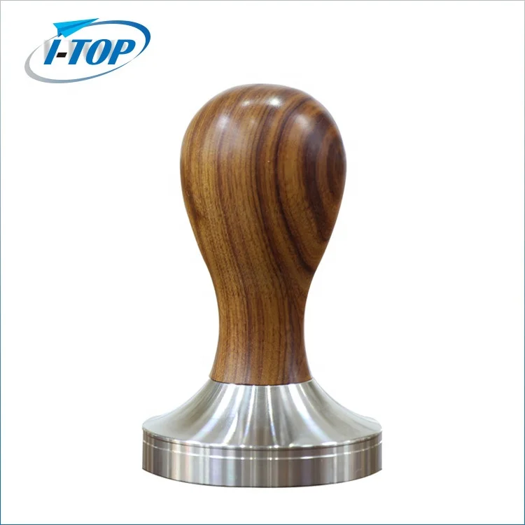 Coffee Press Tool Stainless Steel based with Solid Heavy wooden handle coffee tamper