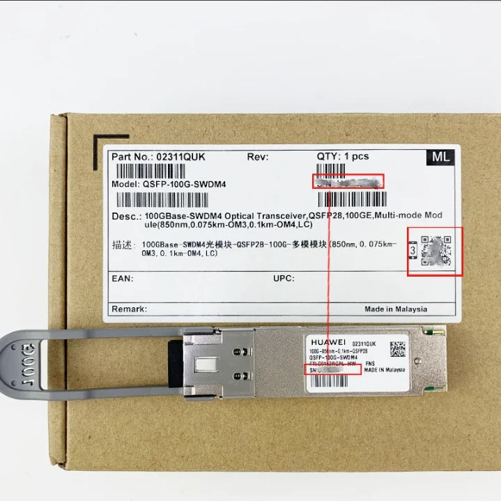 Hua wei 02311QUK QSFP-100G-SWDM4 QSFP28 100GE Optical Transceiver Module