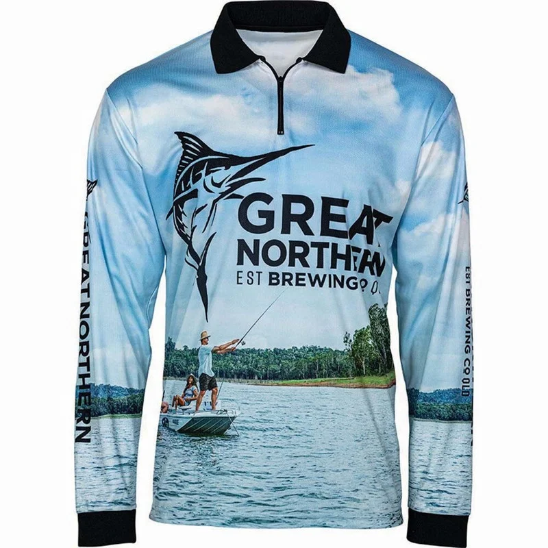 
Sublimation Printing Long Sleeve Fishing Polo Shirts upf 50+ 