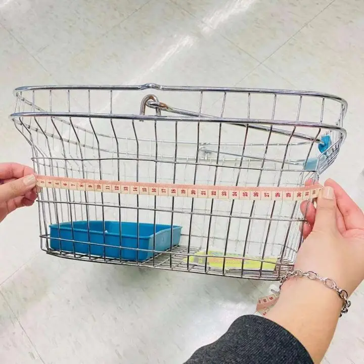 Wholesale Supermarket Chrome Wire Shopping Basket Handle Basket With LOGO