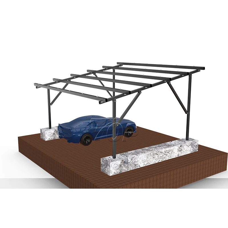 High Quality 2 cars Solar Panel Carport Racking System  Aluminium Solar Parking Garage Solar Carport Mounting