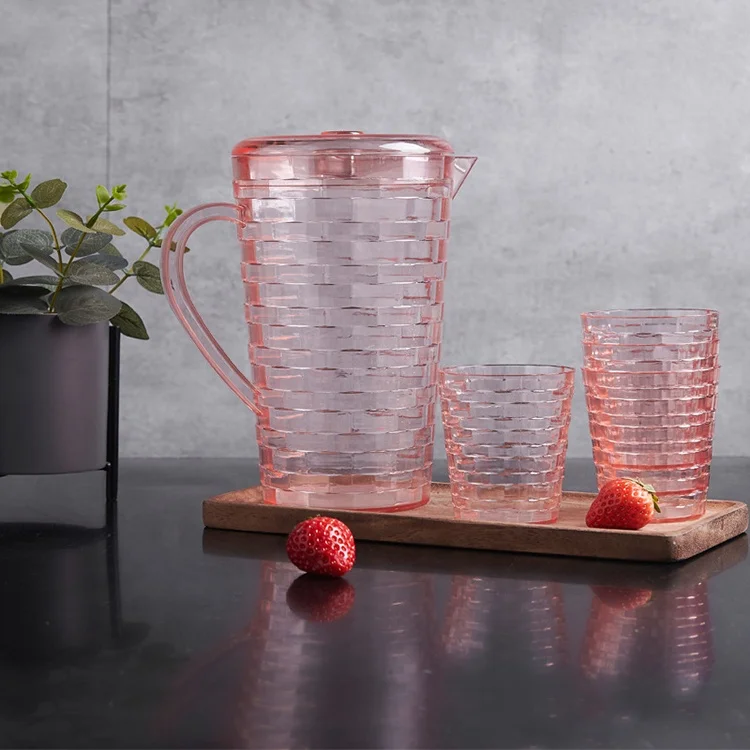 64 oz Plastic Water Pitchers Clear Beer Drink Kettle Reusable Cold Drinking Jug with Lid