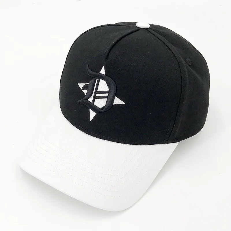 Custom 100% Cotton Embroidery Snap Back Crown Outdoor Pink Fitted Cap 3D Embroidered Logo 2 Tone Sport hat Baseball Cap For Men