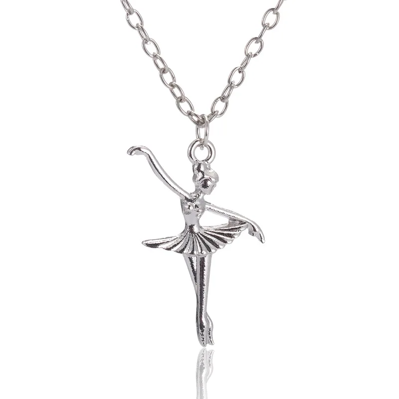 Open Arms Girl Ballerina Ballet Dancer Dancing Girl Charm Necklace