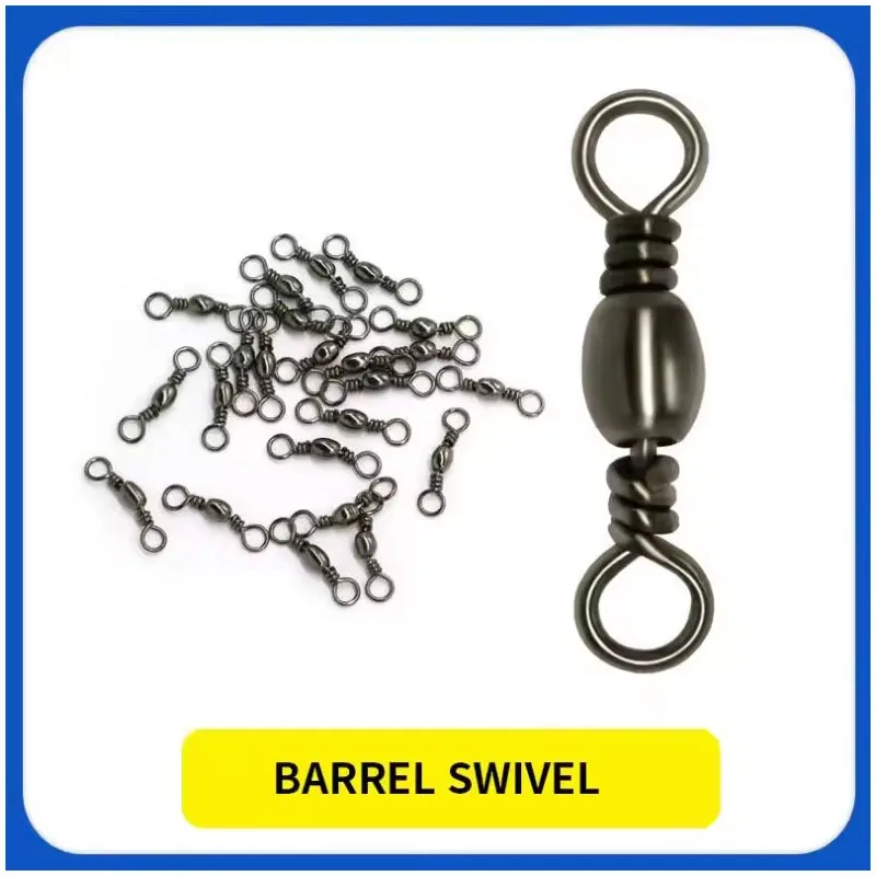 Alpha Fishing Stainless Steel Barrel Swivel Copper Rolling Swivel for Sea Saltwater Fishing Tackle Lure Fishing Techniques Kids