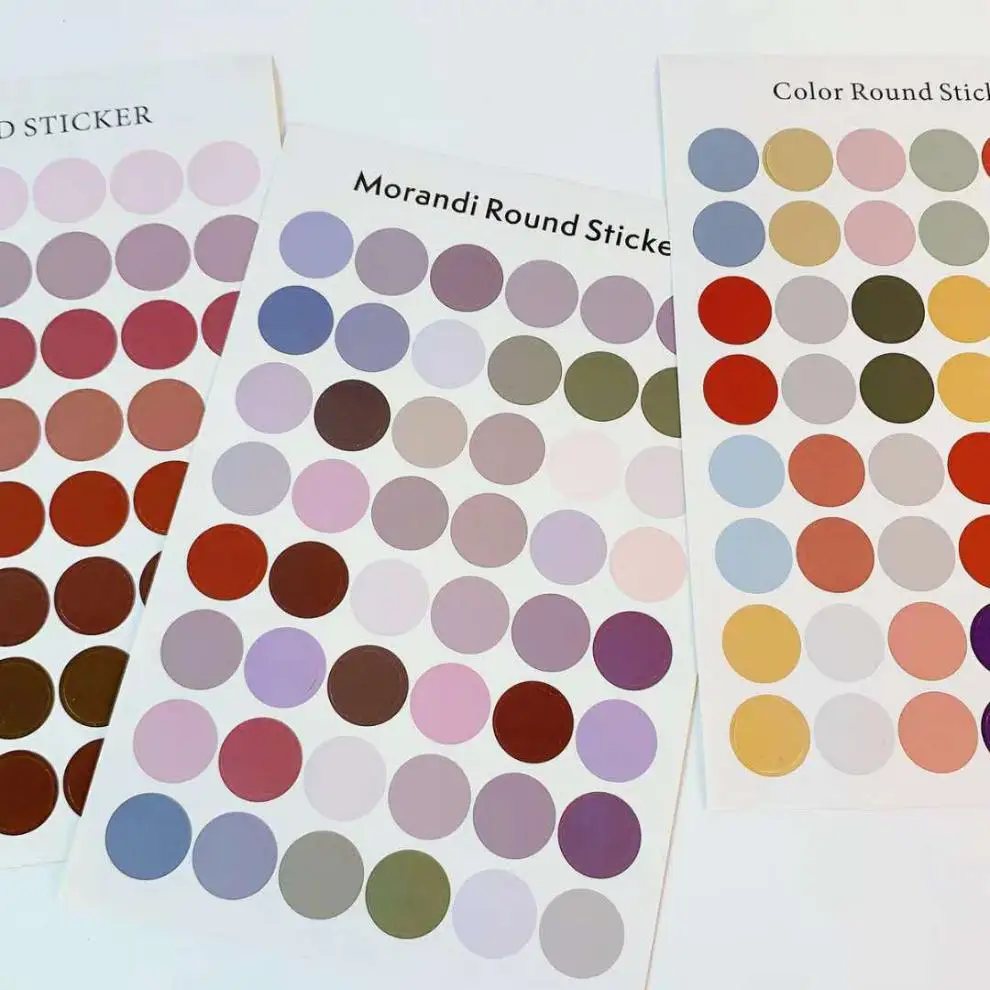 Hot Sale Morandi Dot Planner Stickers Dot Stickers Paper Sticker