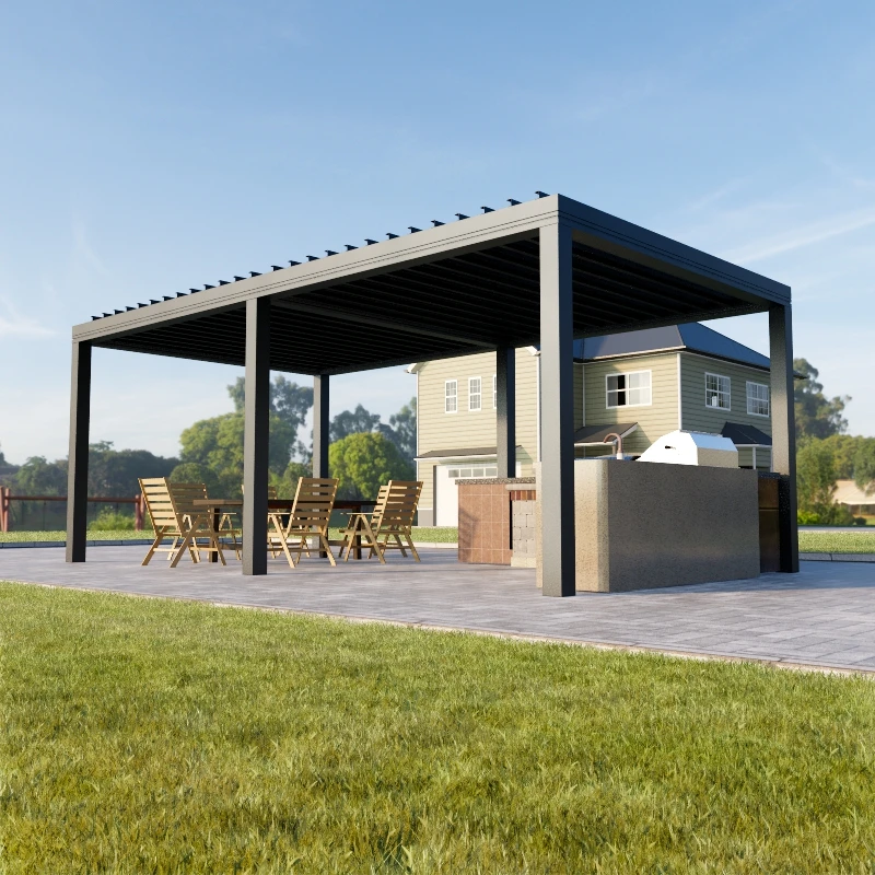 Foshan Isun waterproof Chinese style pavilion wooden pavilion aluminum pavilion