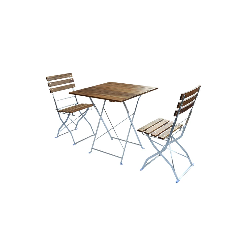 Modern Solid Wood Furniture Chair Outdoor Garden Folding Wooden Beer Table Set Of Three