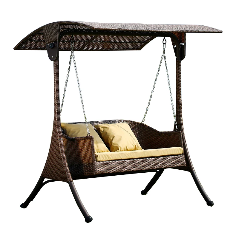 High quality outdoor waterproof canopy rattan swing garden rope patio hanging Disassembly And Assembly Rattan lounge chair