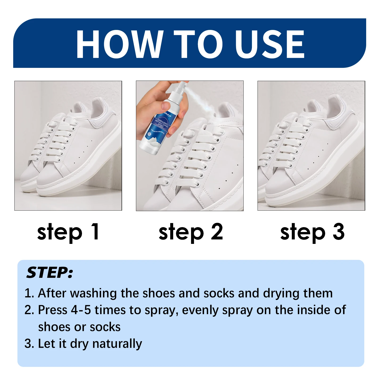 South Moon OEM&ODM Shoe Deodorant Mild Transparent Shoe Deodorant Outdoors Soft Sneaker Deodorizer