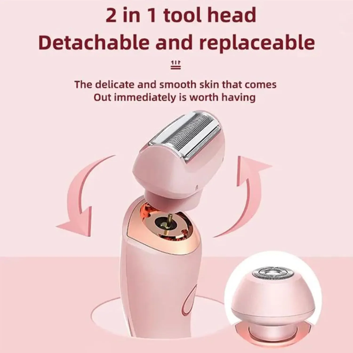 Beauty 2in1 Lady Shavers Trimmer Facial Hair Remover Electric Razor Public Hair Bikini Shaver Painless Epilator for Face