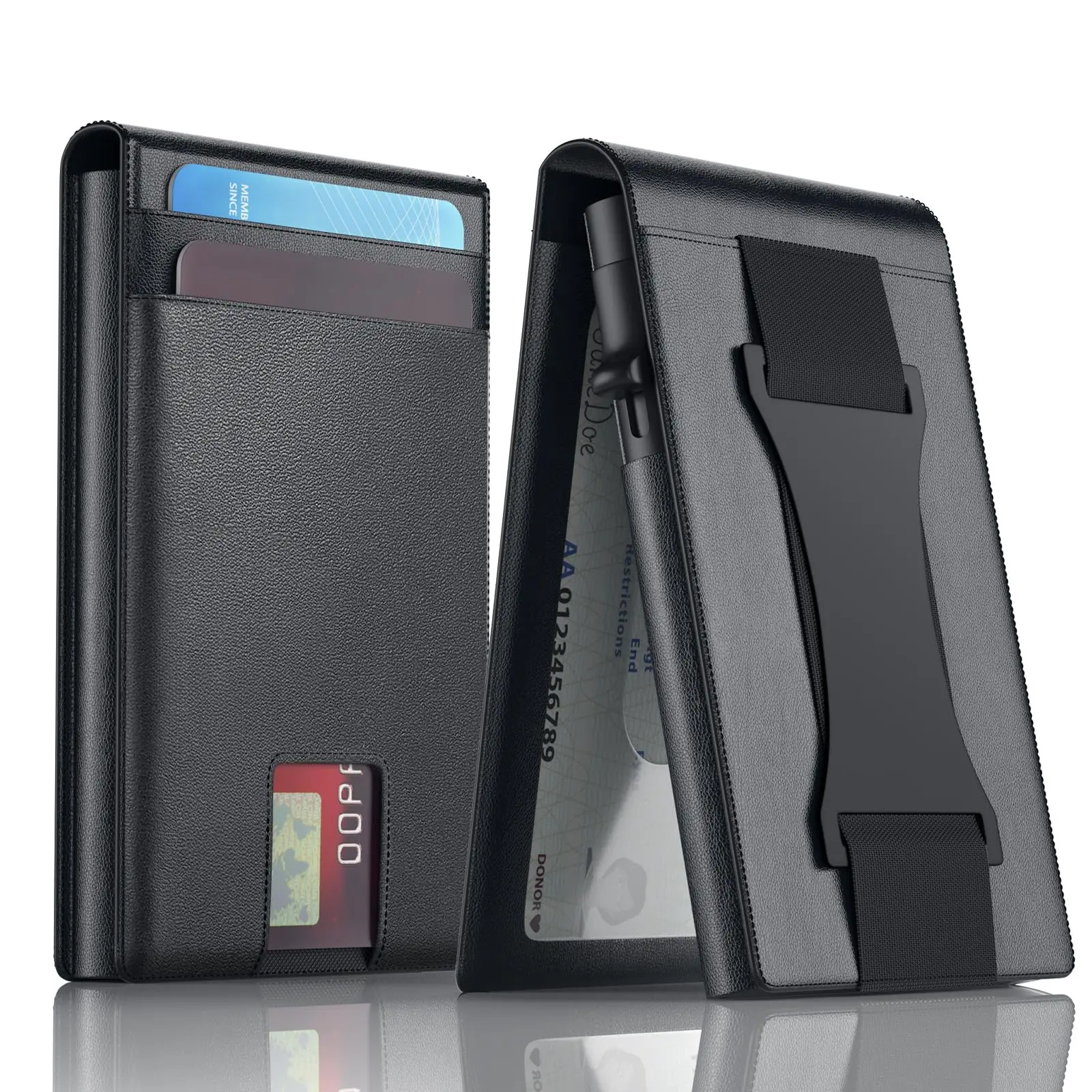 Customized PU Leather Cardholder with Pop-Up Feature  Aluminum Slim Wallet for Credit Cards