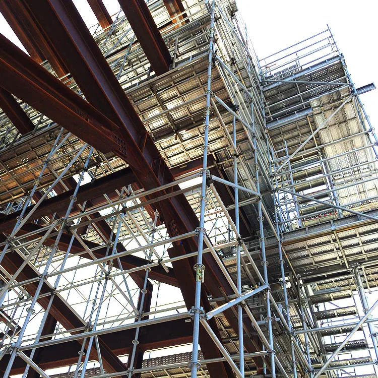 ADTO professional metal andamios steel ringlock construction scaffolding with platform ladder