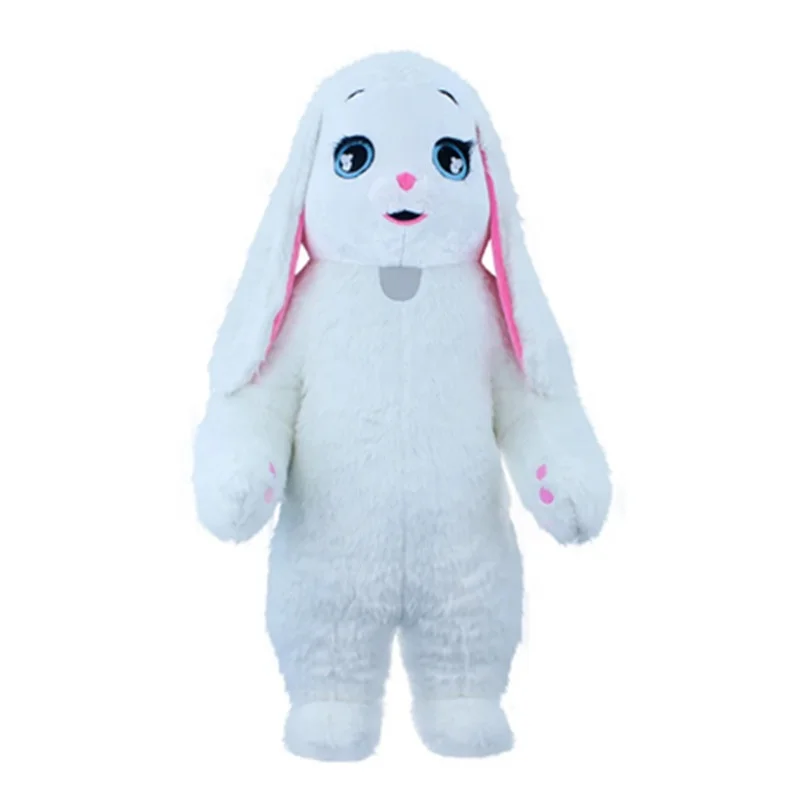 Adult Cute Easter Bunny Costume Inflatable Rabbit Mascot Costume Cosplay Furry Suits