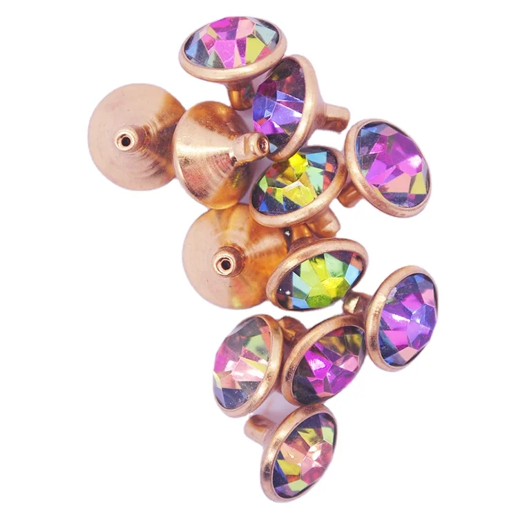 high quality colorful glass crystal rhinestones rivet for clothing bag shoes leather