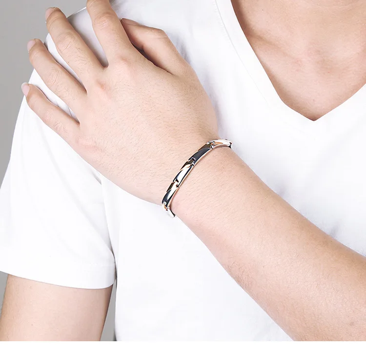 Заводская распродажа, отличный индивидуальный Магнитный мужской браслет из нержавеющей стали