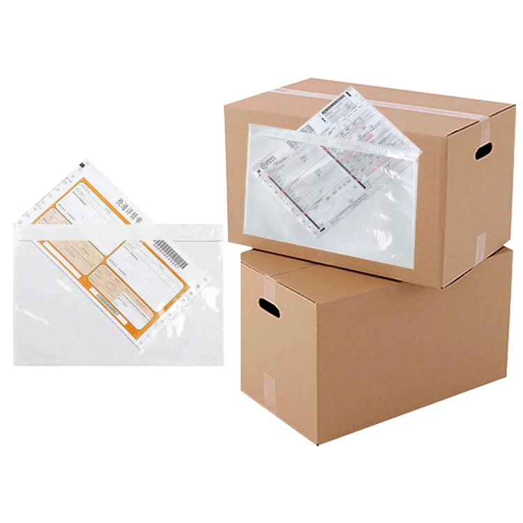 Clear Self-Adhesive Packing List Envelopes Shipping Mailing Pouch Enclosed Bags for Packing Slips Invoice