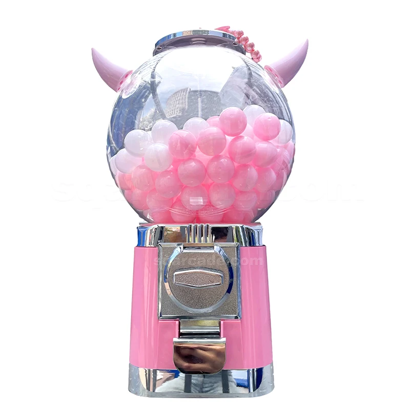 Custom Small Coin Operated Ball Toy Doll Surprise Egg Twisting Mini Pink Capsule Vending Game Transparent Gashapon Machine