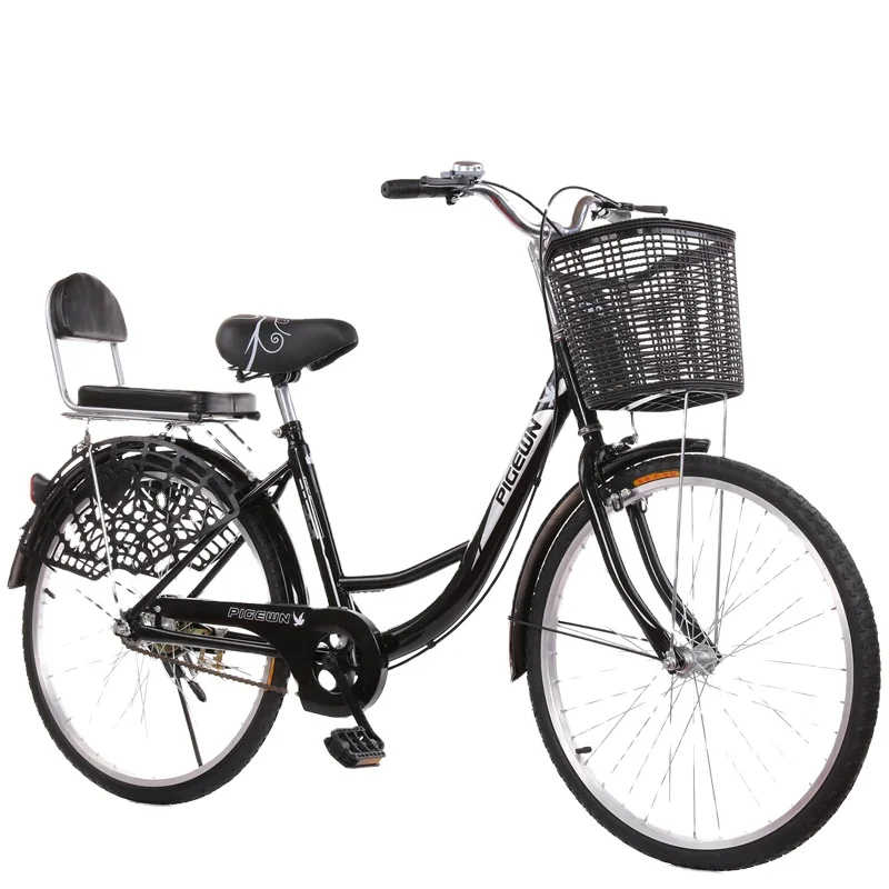 2021 hot sale good quality city bike with basket 24 26 inch single speed city bike adult bicycle