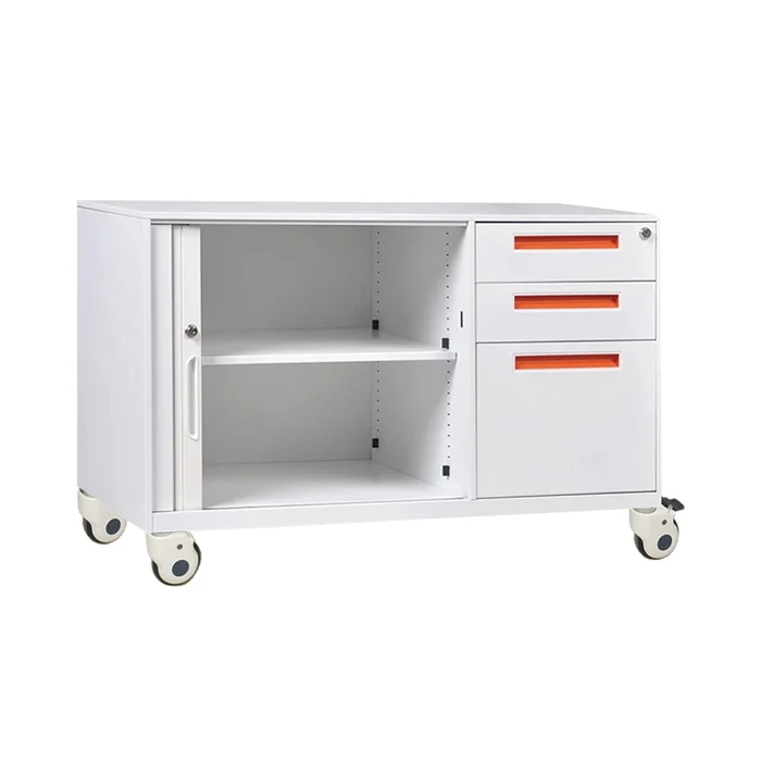 Metal Integrated Removable File Drawer Cabinet with Sliding Door Rain Design Stretcher Type