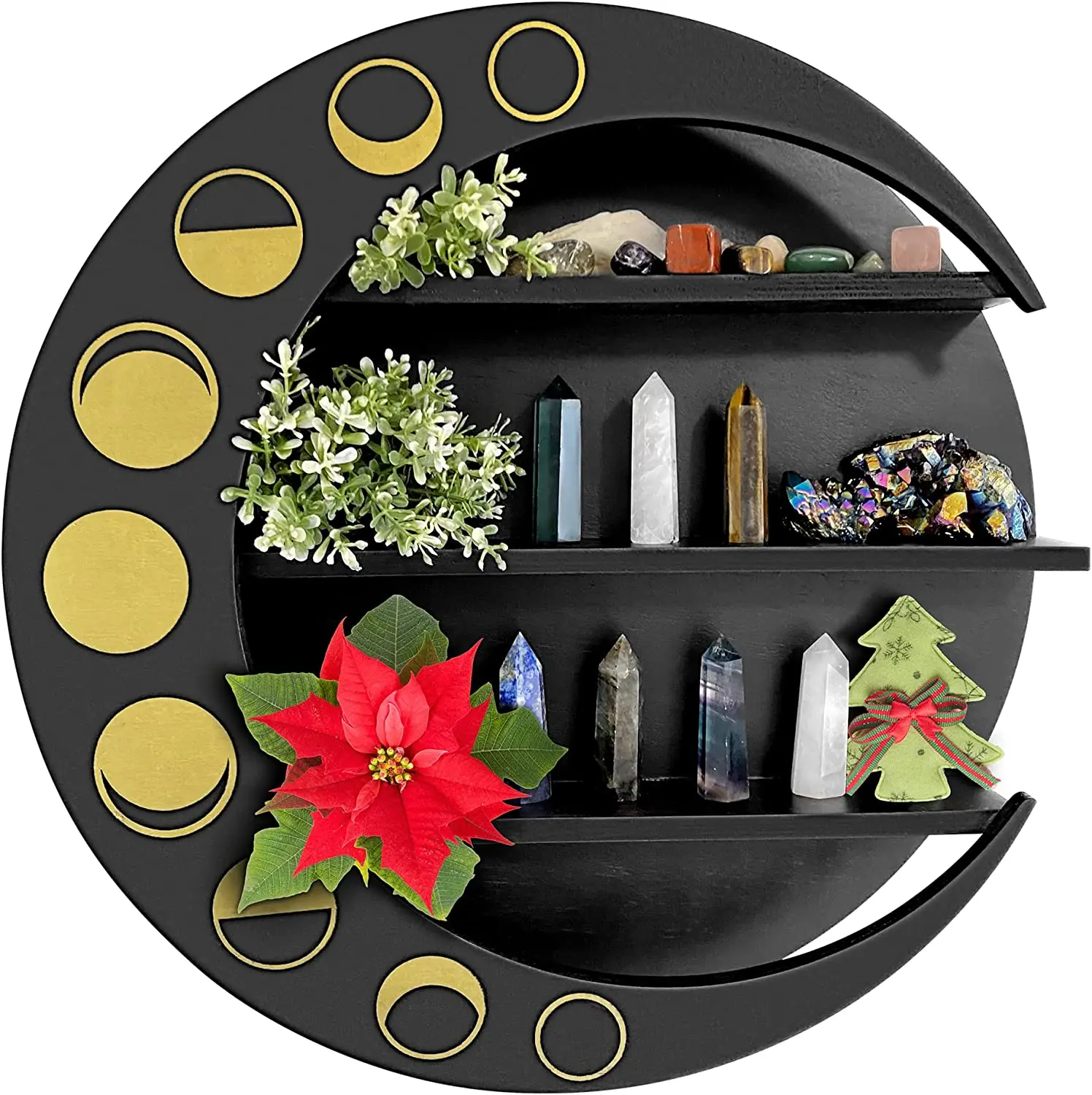 Moon Shelf  Moon Wall Decor Crystal Display Shelf Hanging Shelf Display